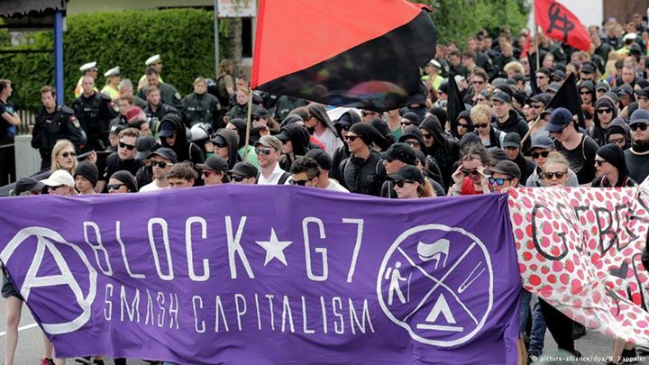 تظاهرات چپ های رادیکال و آنارشیستها علیه اجلاس G7 در آلمان